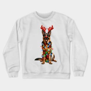 Christmas Red Nose German Shepherd Dog Crewneck Sweatshirt